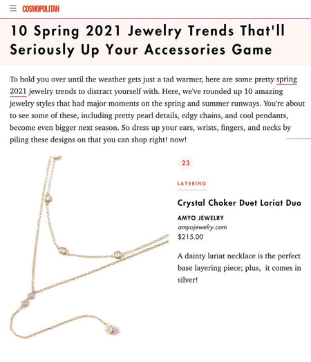 Cosmopolitan: 2021 Layering Jewelry Trend Lariat Duo