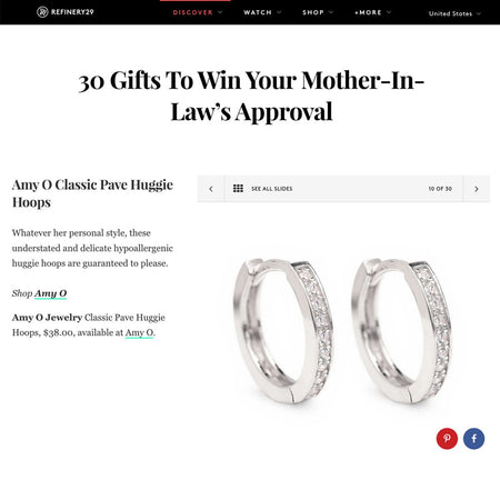 Refinery29 Gifts for Mother-In-Law Classic Huggie Hoops