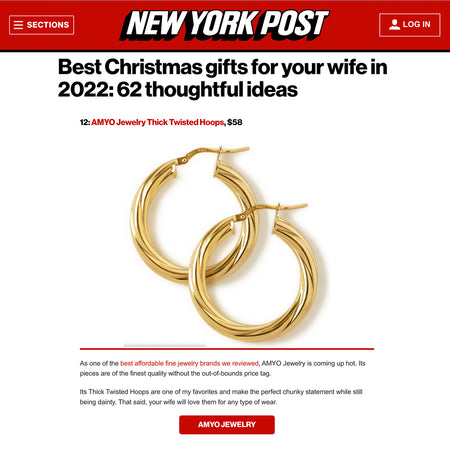 New York Post Gifts for Wife Thick Twisted Hoops