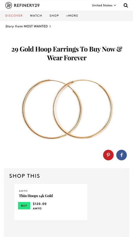 Refinery29 Gold Hoop Earrings