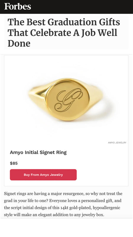 FORBES Engraved Initial Ring Graduation Gifts