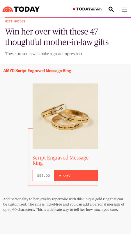 TODAY Gift Guides Engraved Message Rings