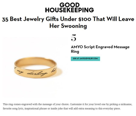 Goodhousekeeping Script Engraved Ring