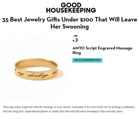 Goodhousekeeping Script Engraved Ring