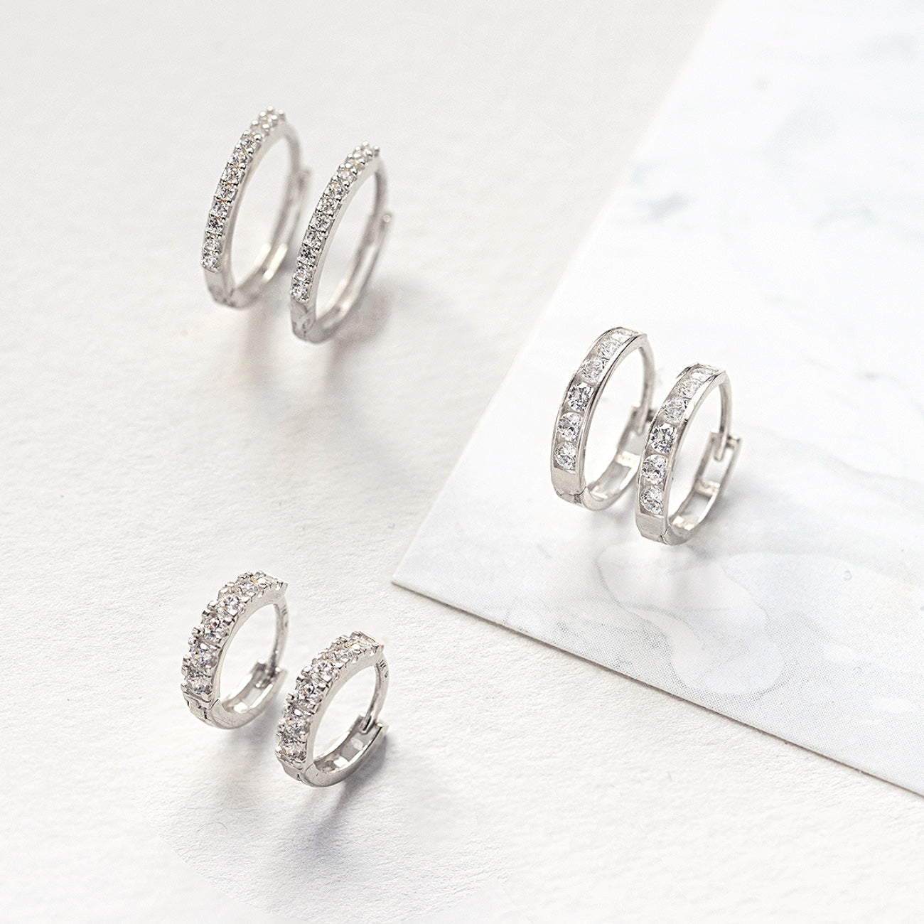 14K White Gold Earrings