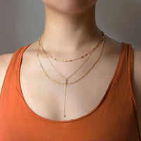 Duet Crystal Lariat Necklace