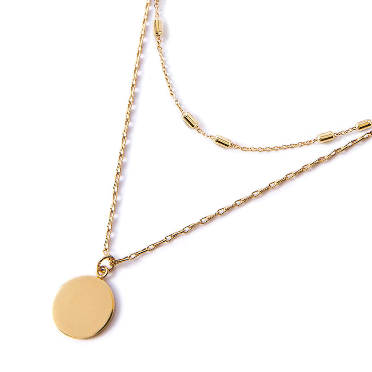 Deux Chain Disc Necklace Duo