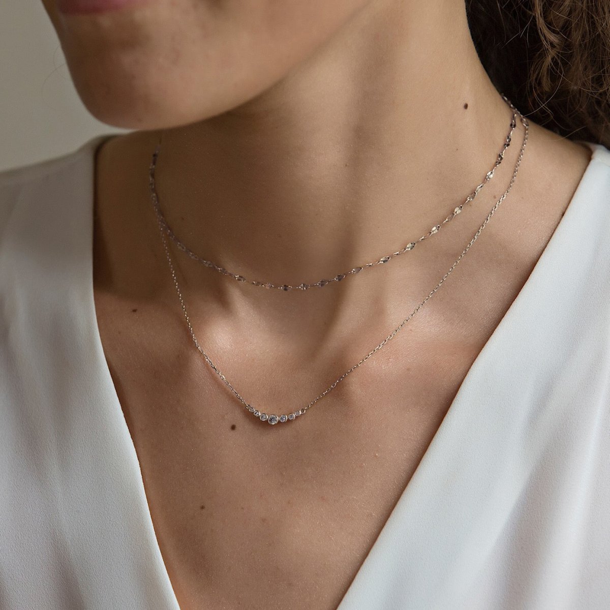 Crystal Curved Bar Necklace