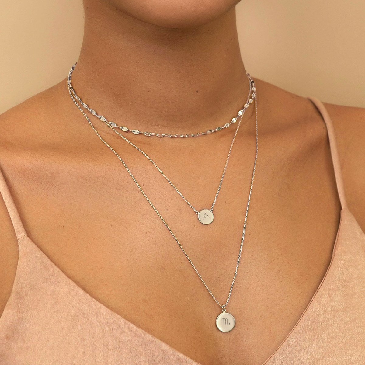 Dotted Initial Disc Necklace