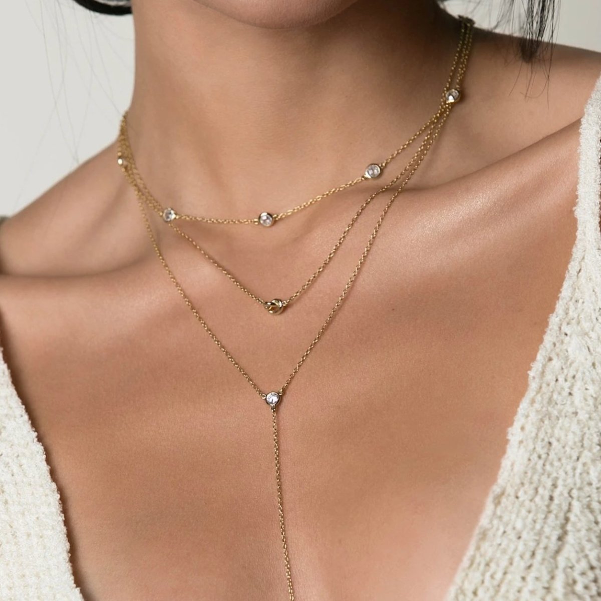 Crystal Knot Lariat Layered Trio