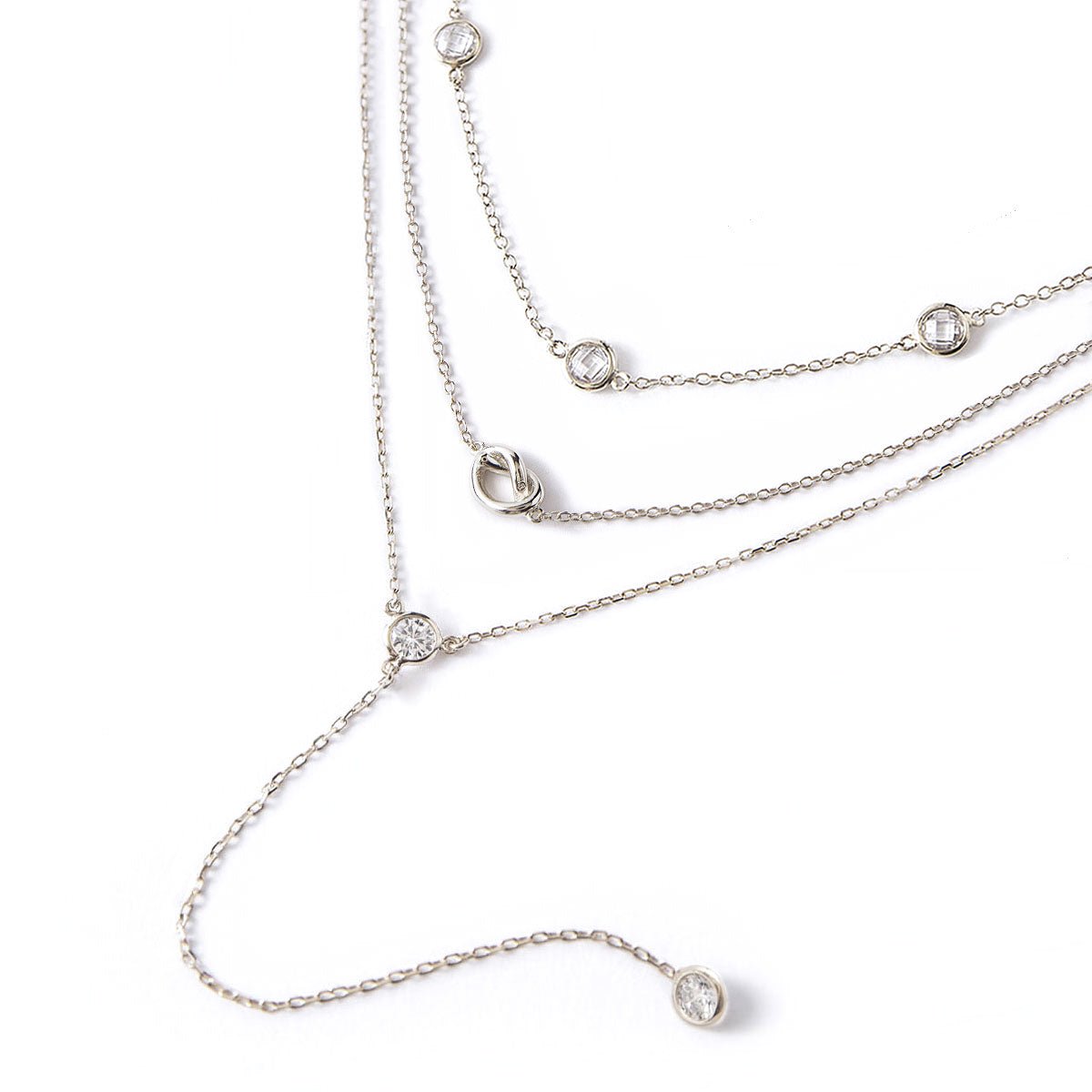 Crystal Knot Lariat Layered Trio