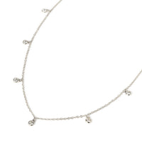 Sterling Silver Tiny Dangle CZ Crystal Necklace