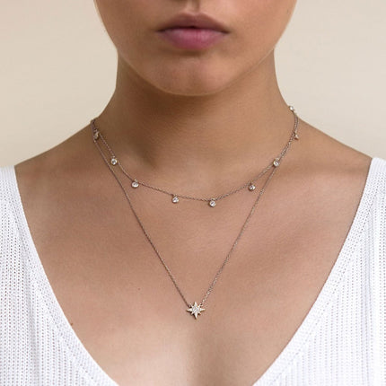 Dangle Choker Starburst Layered Duo