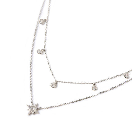 Dangle Choker Starburst Layered Duo