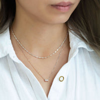 Baguette Gemstone Necklace White Zirconia