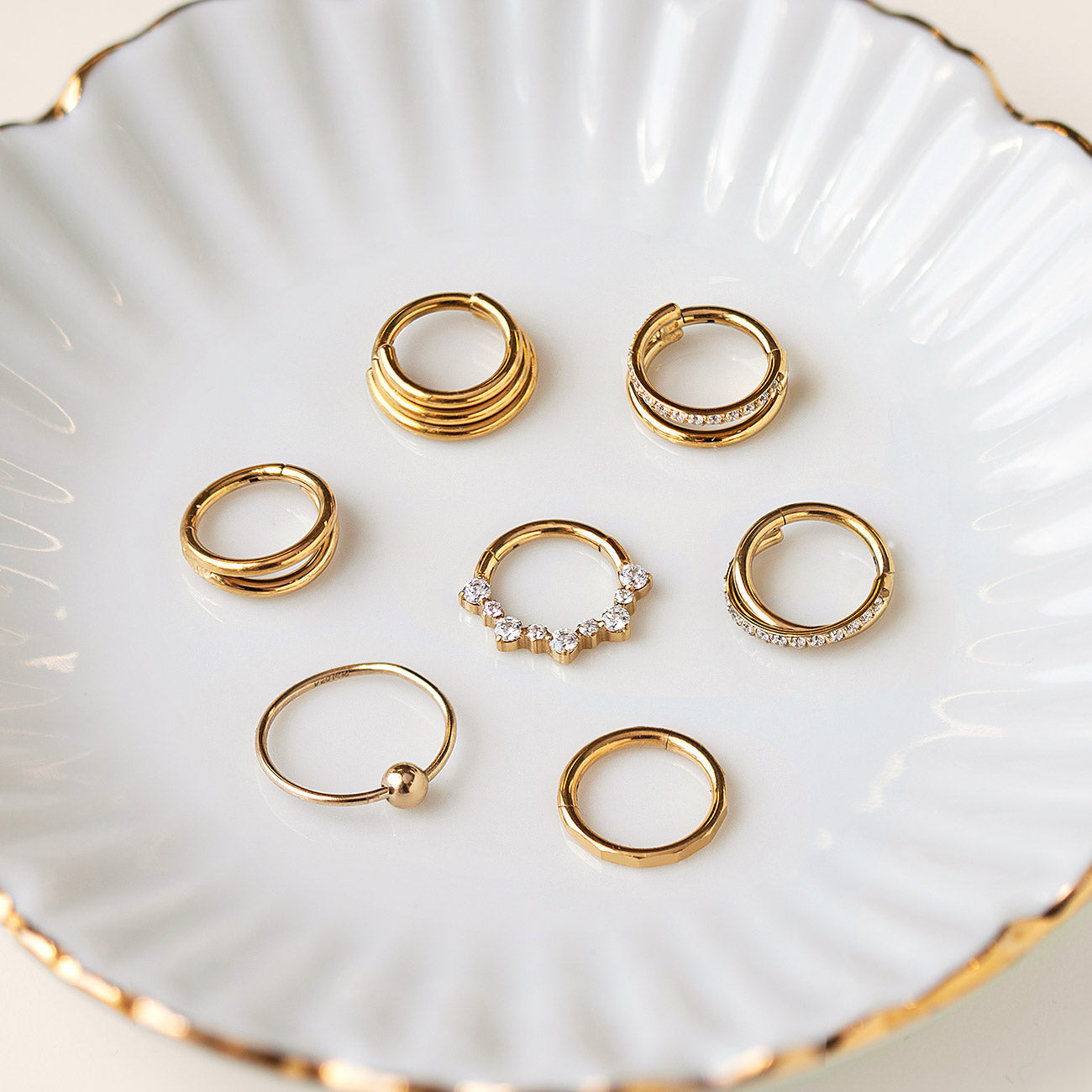 Septum Ring, Daith Hoop, V-shape Shield Clicker Hoop