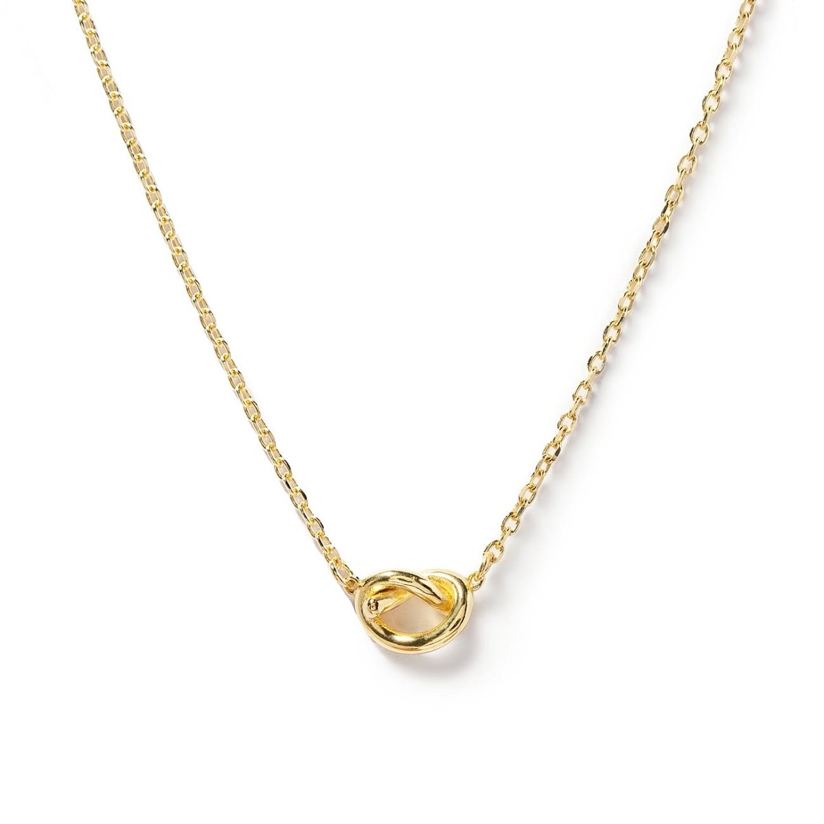 Gold Pendant Layering Necklaces, Love Knot Necklace Gold Vermeil / For Layering 15-17in(38-43cm)