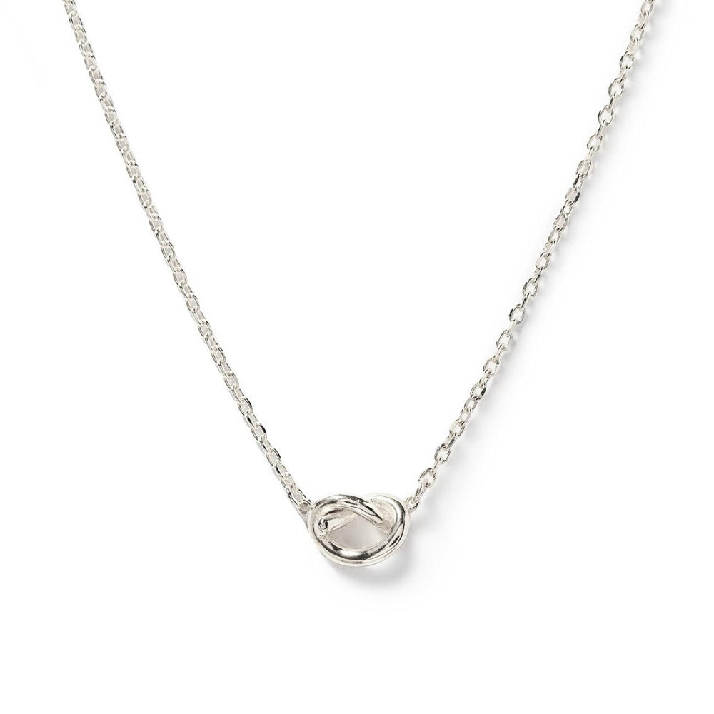 KNOT PENDANT SILVER DIAMOND NECKLACE