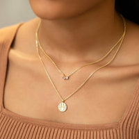 Tiny Moonstone Duet Necklace