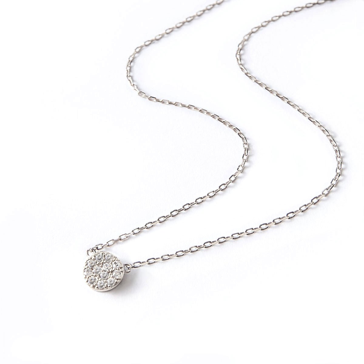 Pavé Disc Necklace