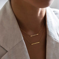 Thin Bar Engraved Necklace