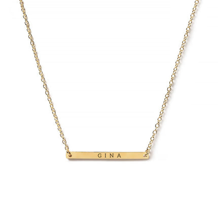 Thin Bar Engraved Necklace