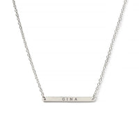 Thin Bar Engraved Necklace