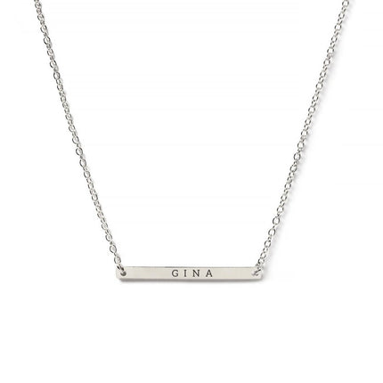 Thin Bar Engraved Necklace