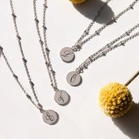 Initial Disc Bead Chain Necklace