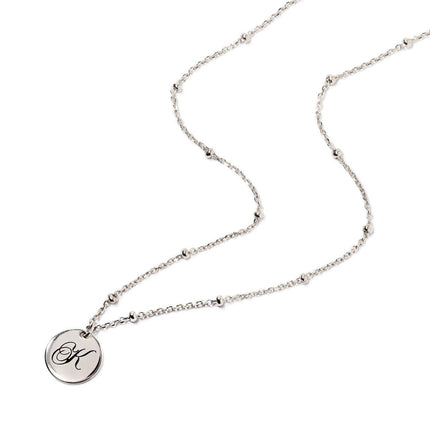 Initial Disc Bead Chain Necklace