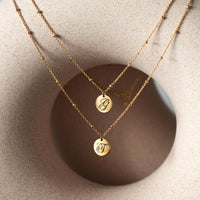 Initial Disc Bead Chain Necklace