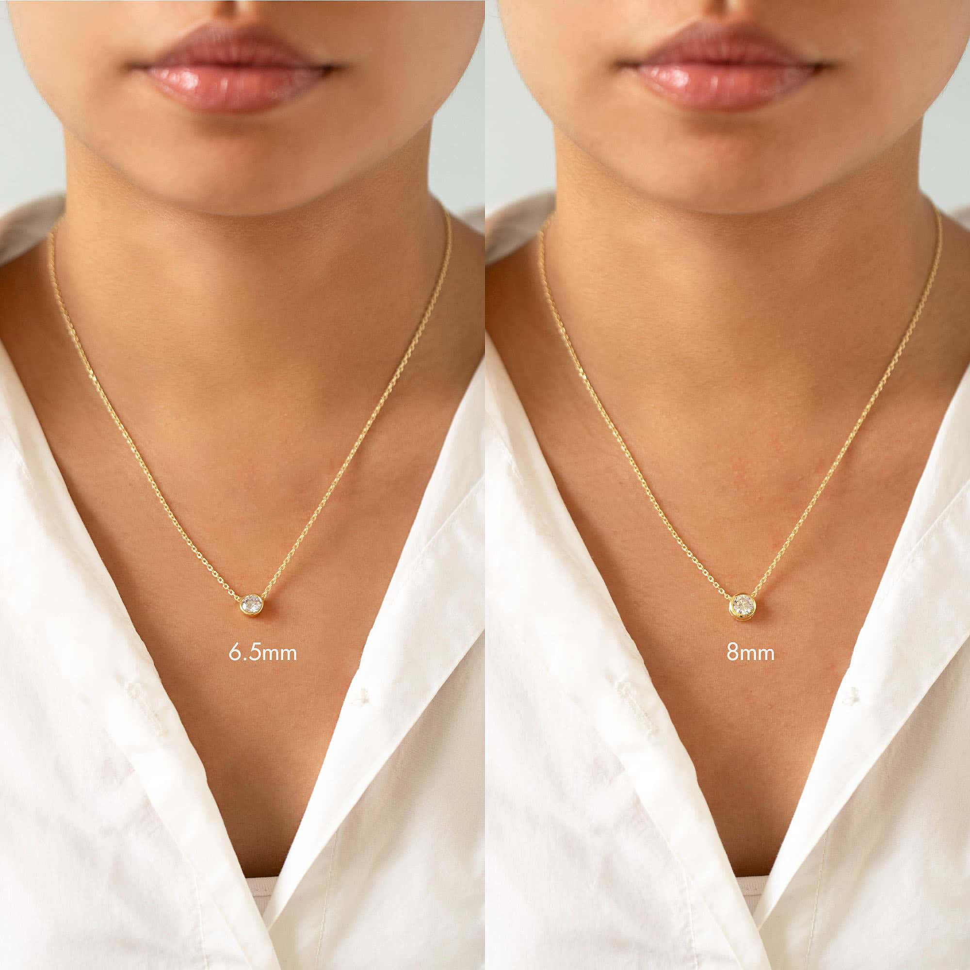 Solitaire Necklace White Zirconia