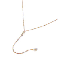 Gold Crystal Y Lariat Necklace