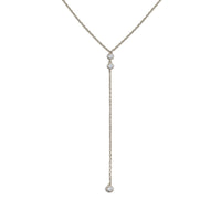 caption:Duet Crystal Lariat Necklace 