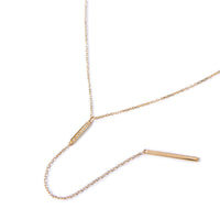 Gold Pave Bar Lariat Necklace 