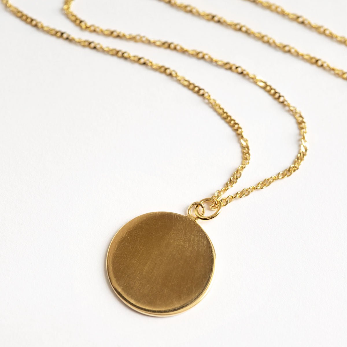 Gold Disc Long Coin Necklace, Dainty Singapore Chain Necklace – AMYO ...