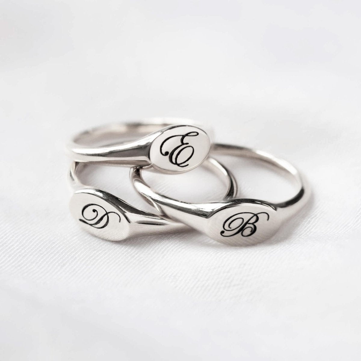 Engraved Jewelry, Dainty Rings, Oval Signet Engraved Ring