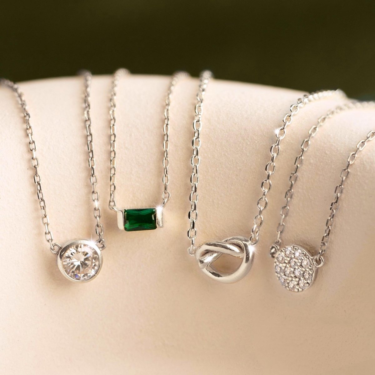 Baguette Gemstone Necklace Emerald