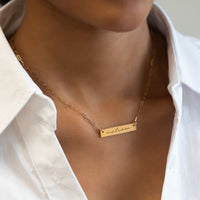 Engravable Bar Chain Link Necklace