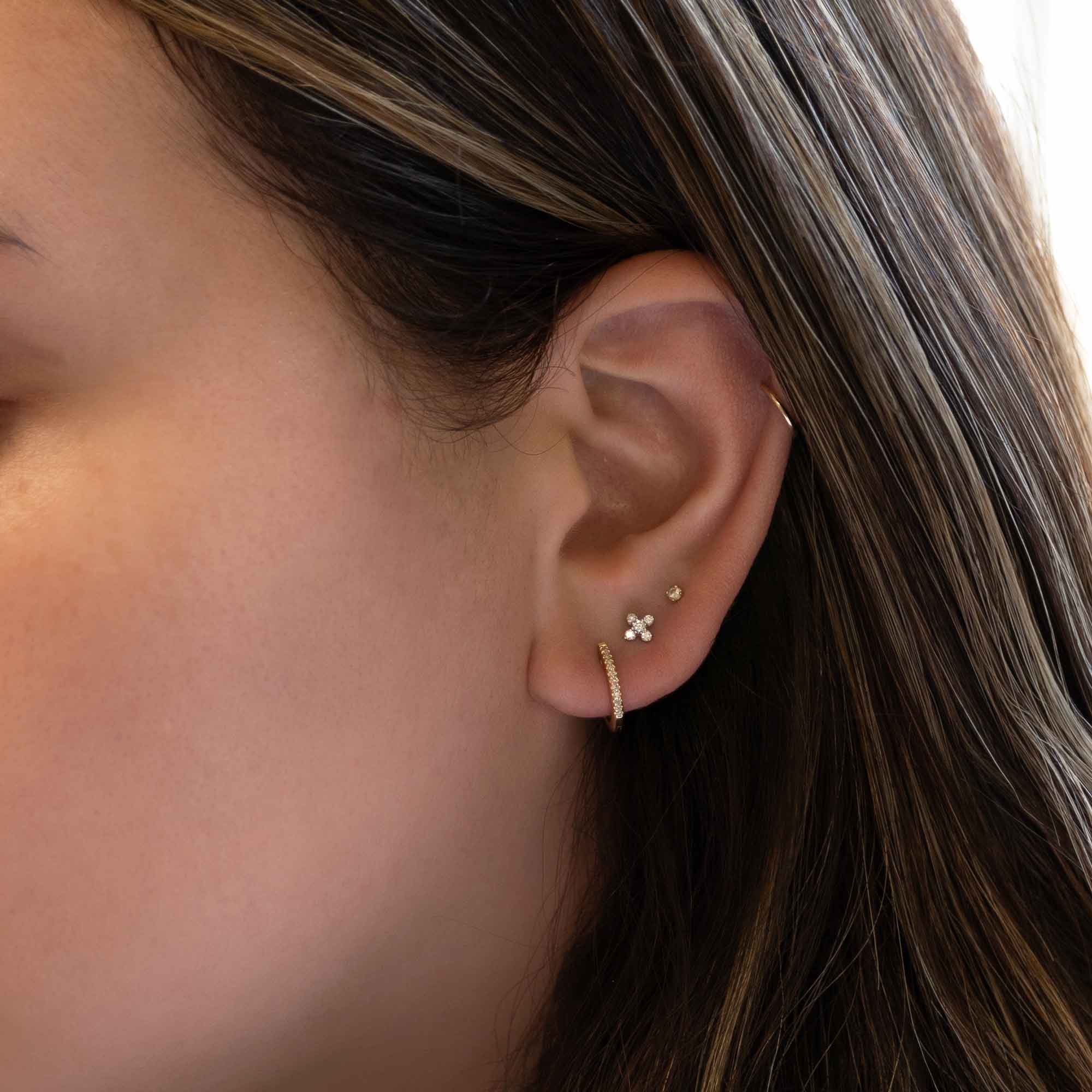 Tiny Diamond Fleur Single Stud