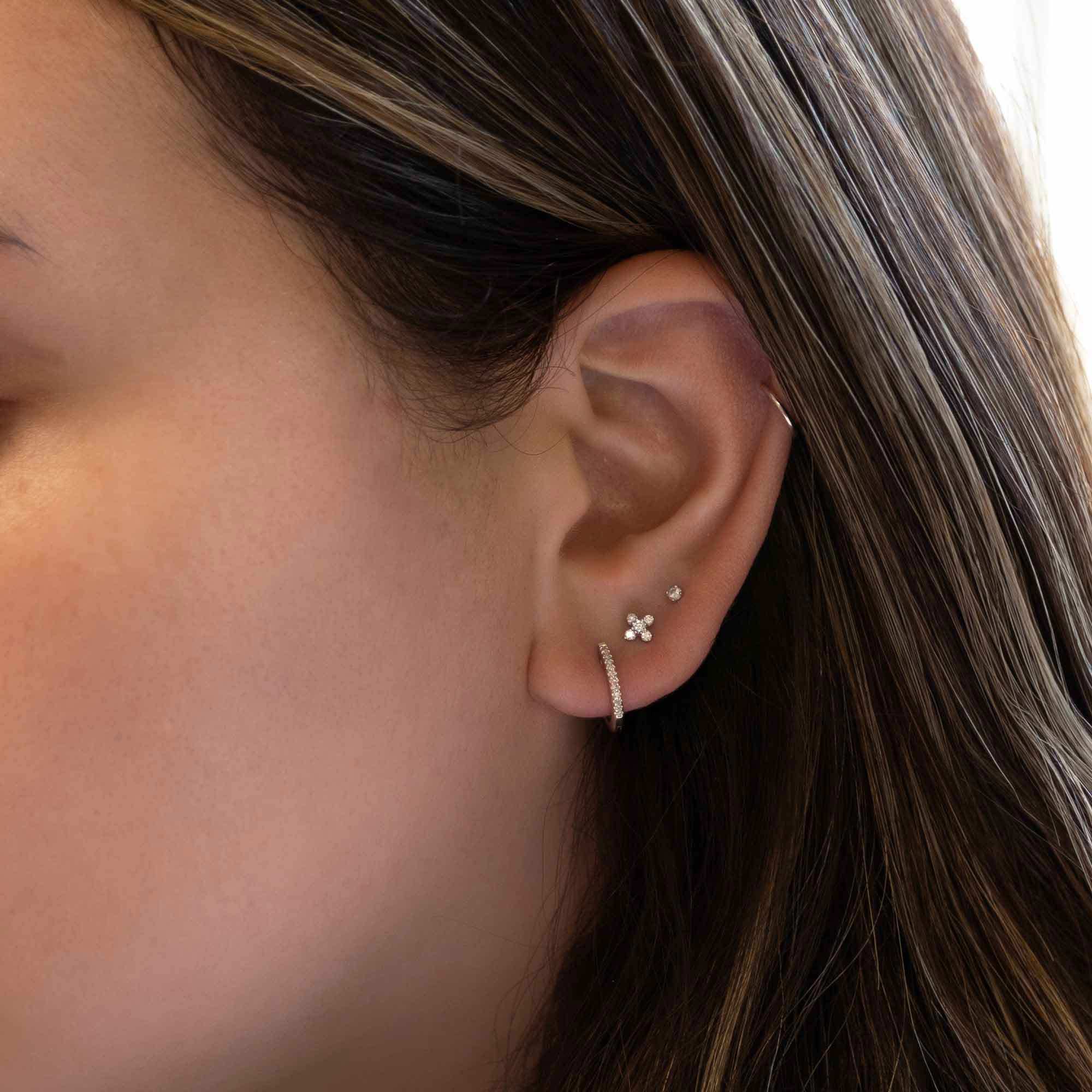 Tiny Diamond Fleur Single Stud