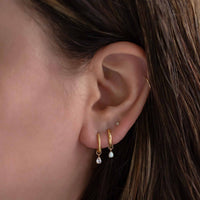 Tiny Pear Gemstone Earring Charm Opal