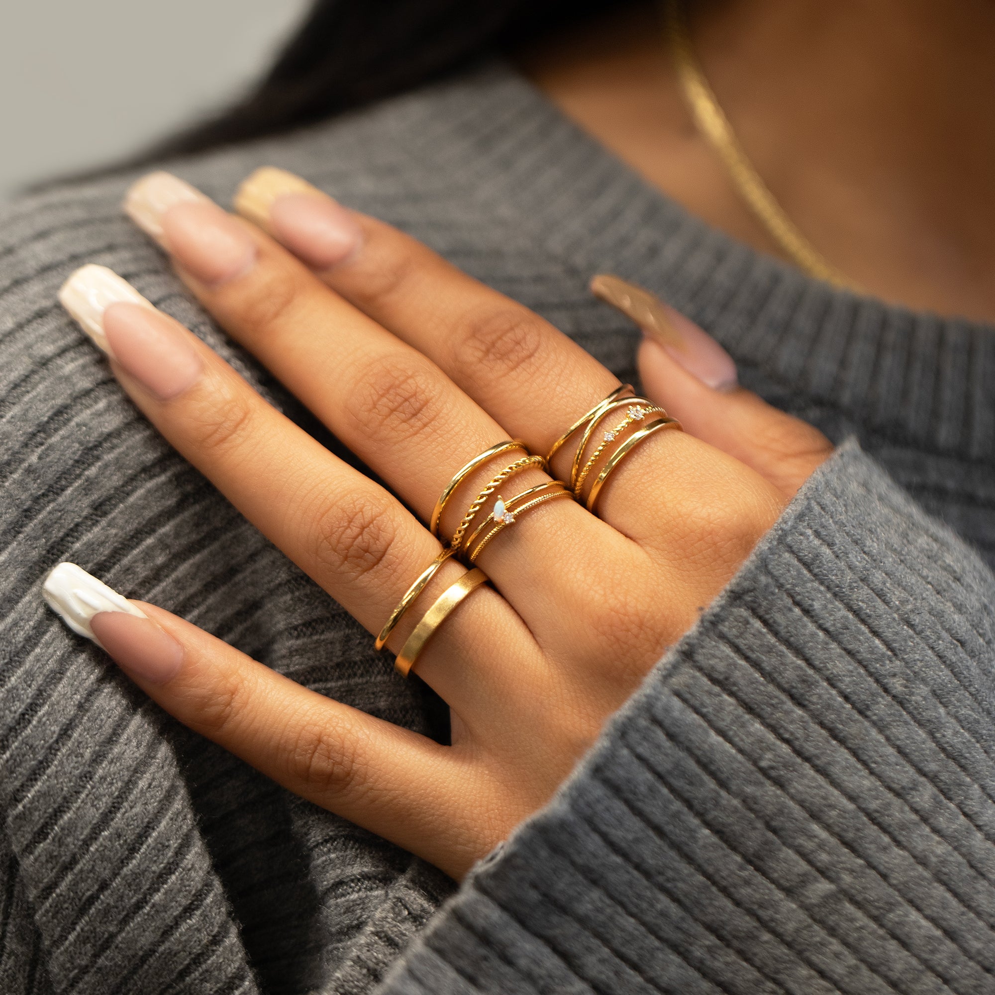 Gold Criss Cross Ring, Dainty Stacker Rings – AMYO Jewelry