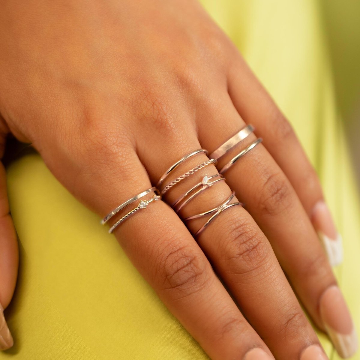 Rope Double Band Stacking Ring