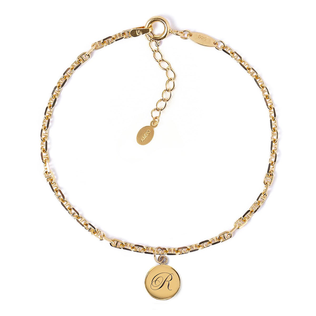 Engraved Charm Marina Chain Bracelet