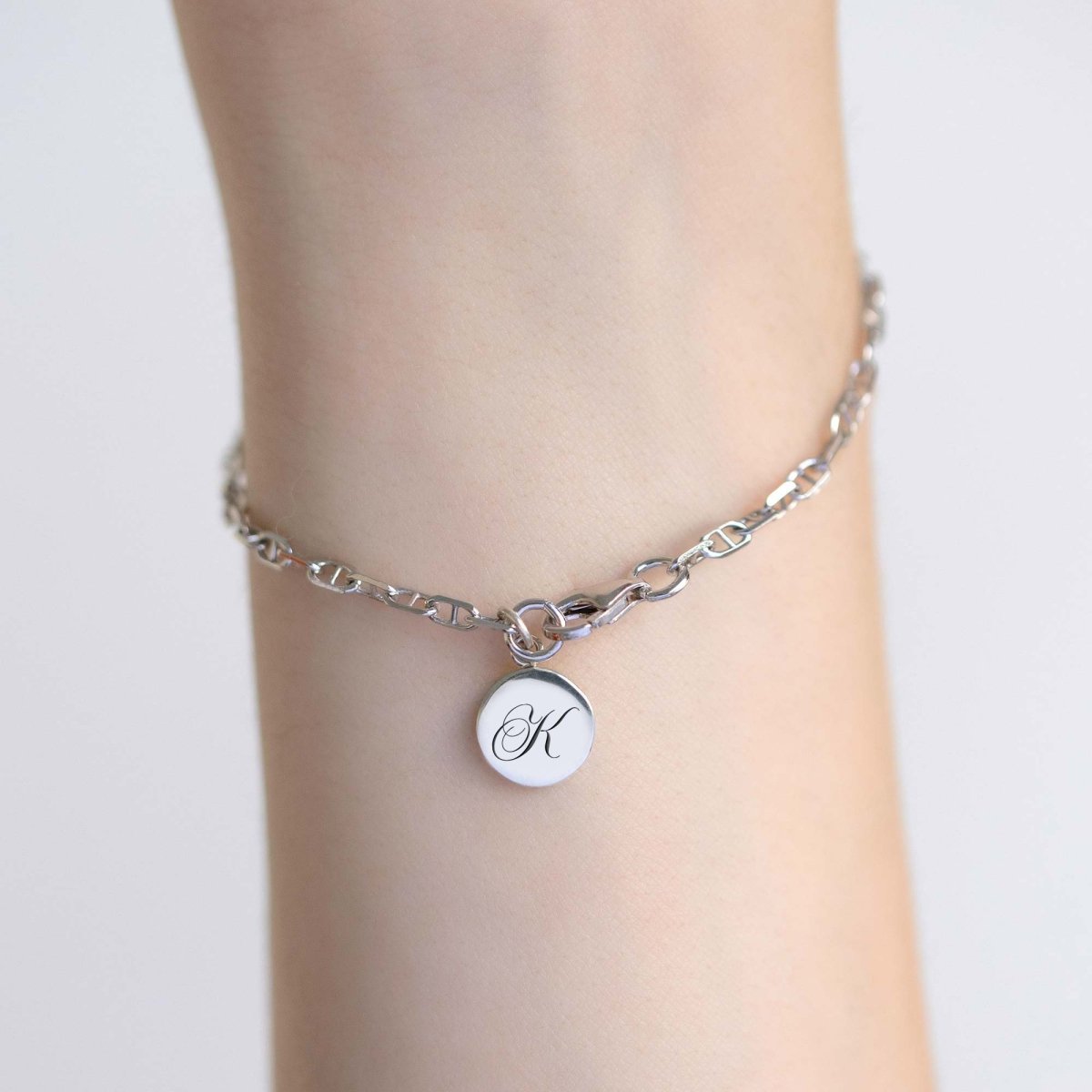 Engraved Charm Marina Chain Bracelet