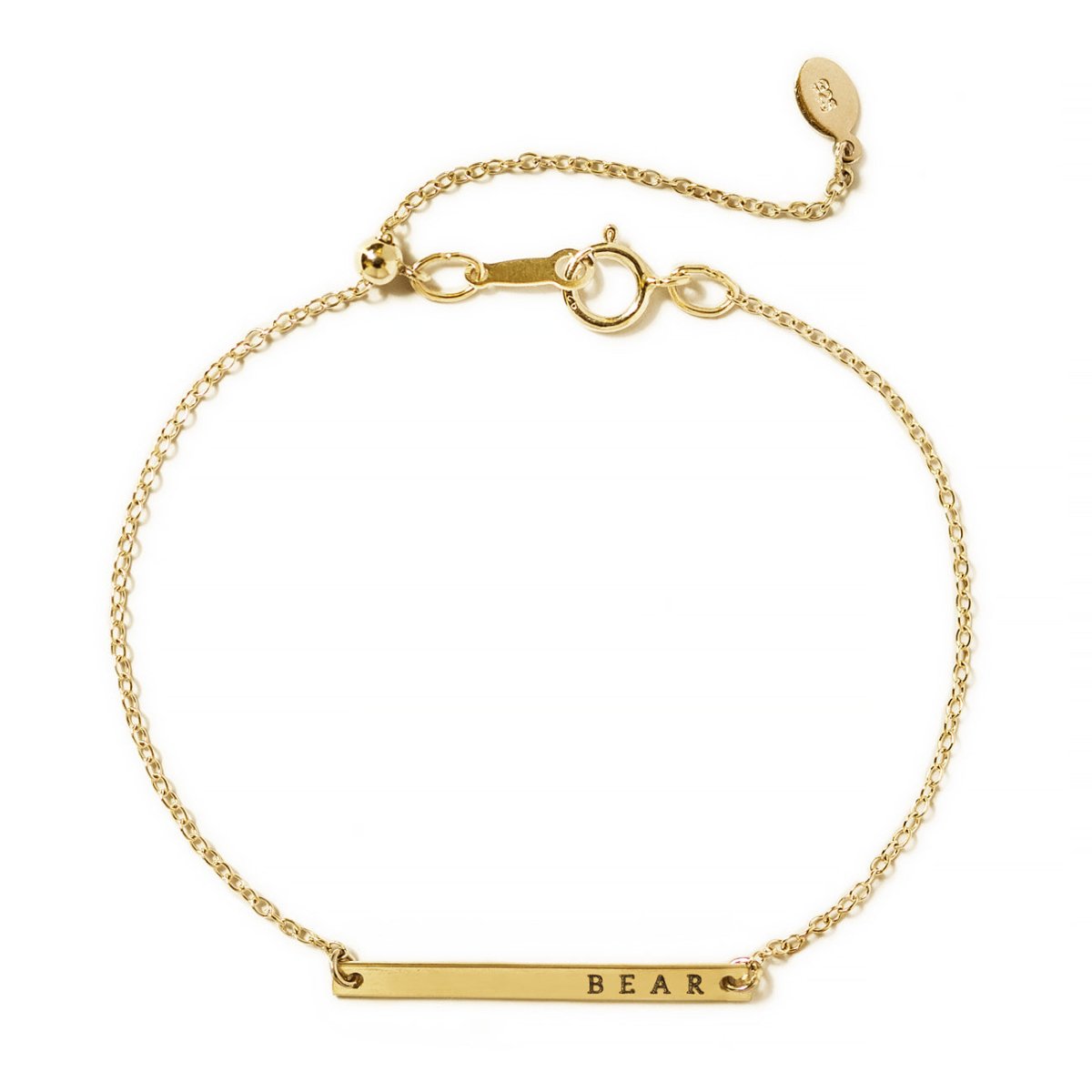 Thin Bar Initial Bracelet