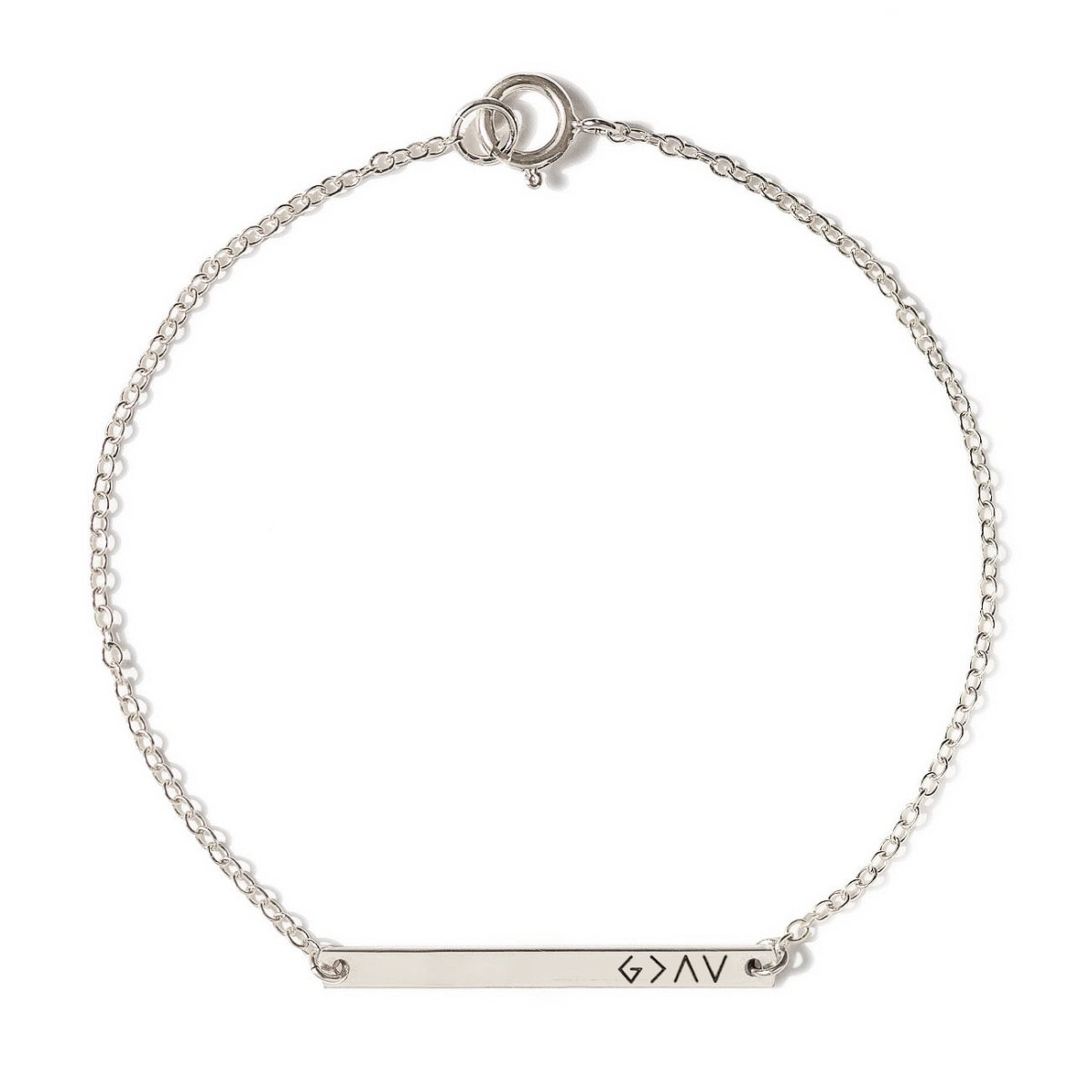 Thin Bar Initial Bracelet