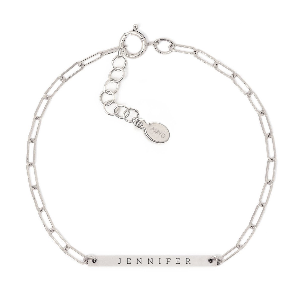 Engravable Thin Bar Chain Link Bracelet