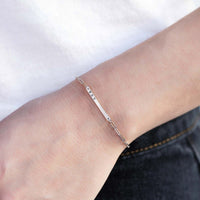 Engravable Thin Bar Chain Link Bracelet